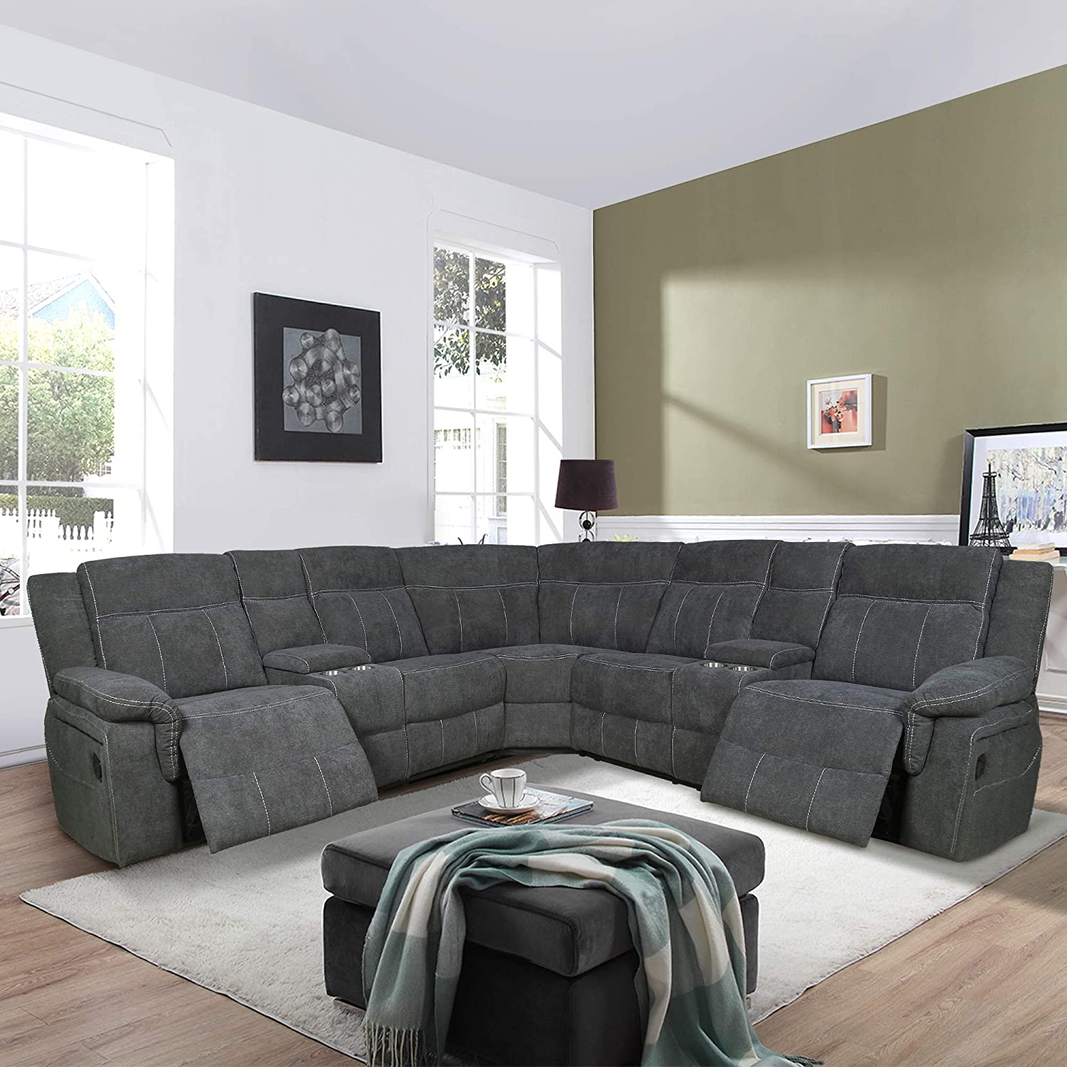 ThemagicHome Sectional Reclining Sofa For Living Room ?is Pending Load=1