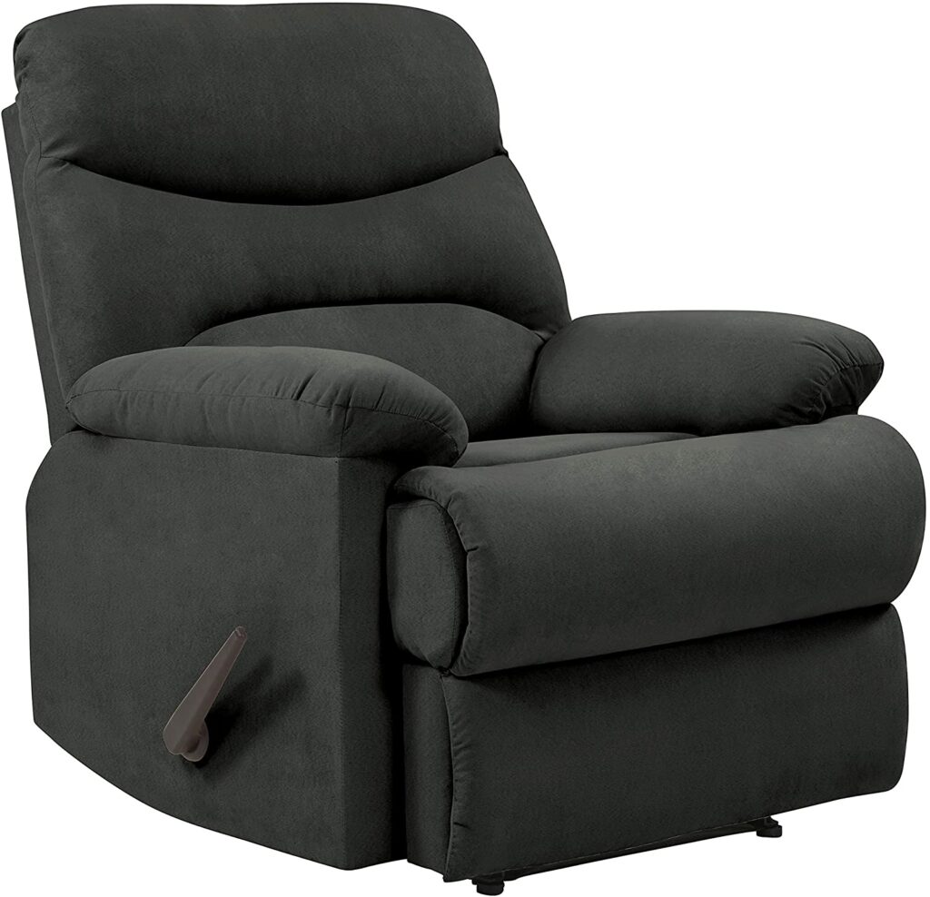 Domesis Wall Hugger Recliner in Gray Microfiber