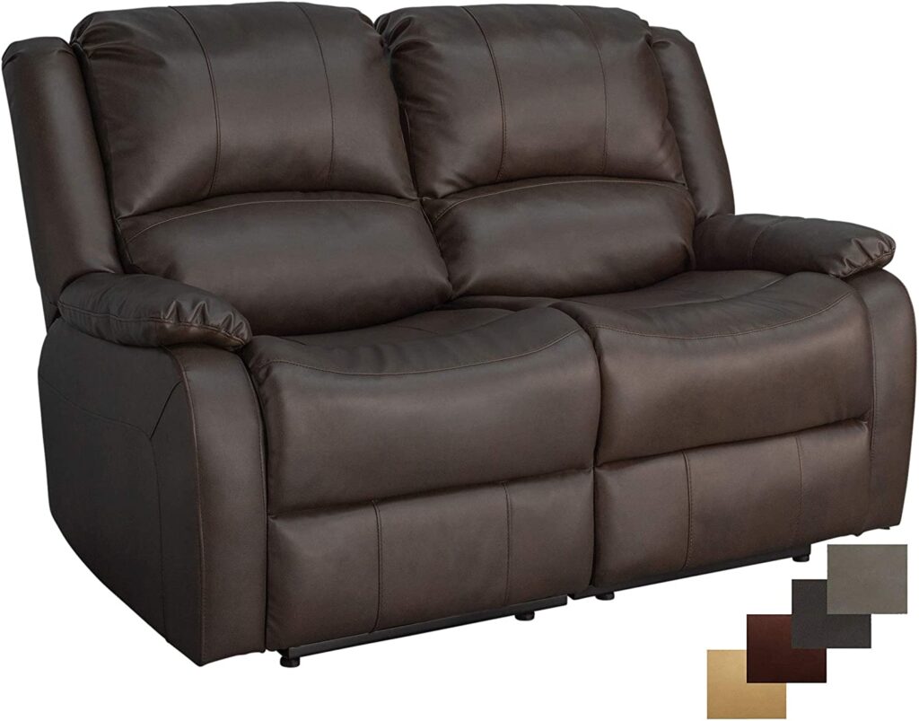 RecPro Charles Collection 58" Double Recliner RV Sofa for small spaces