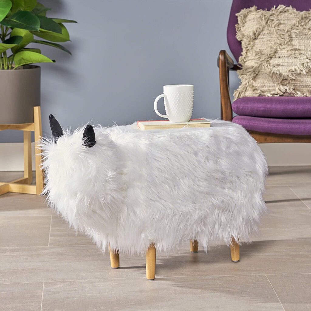 Christopher Knight Furry Yak Kids Ottoman