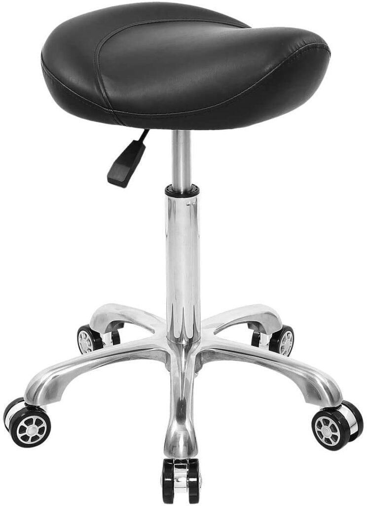 EASY LIFE Saddle Stool Rolling Chair Hydraulic Adjustable with Wheels for Home Salon