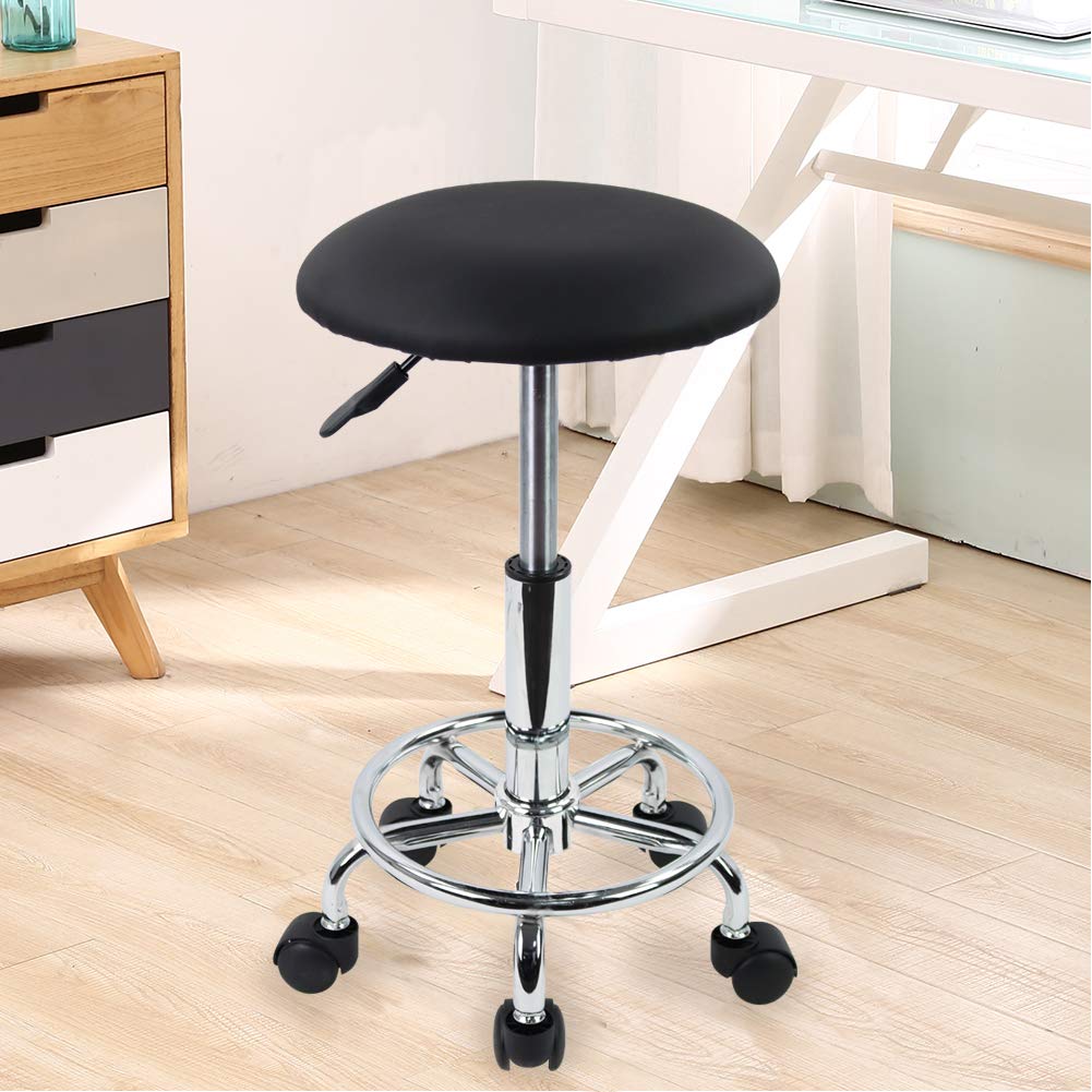 KKTONER Swivel Rolling Stool with Footrest Salon Vanity chair for lash artists