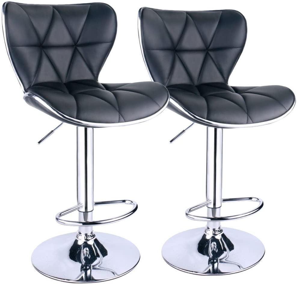 Leopard shell adjustable home bar chairs