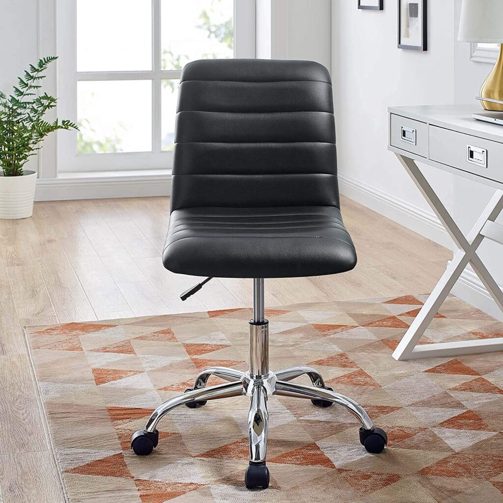 Modway Ripple Ribbed Best Armless Desk Office Chair