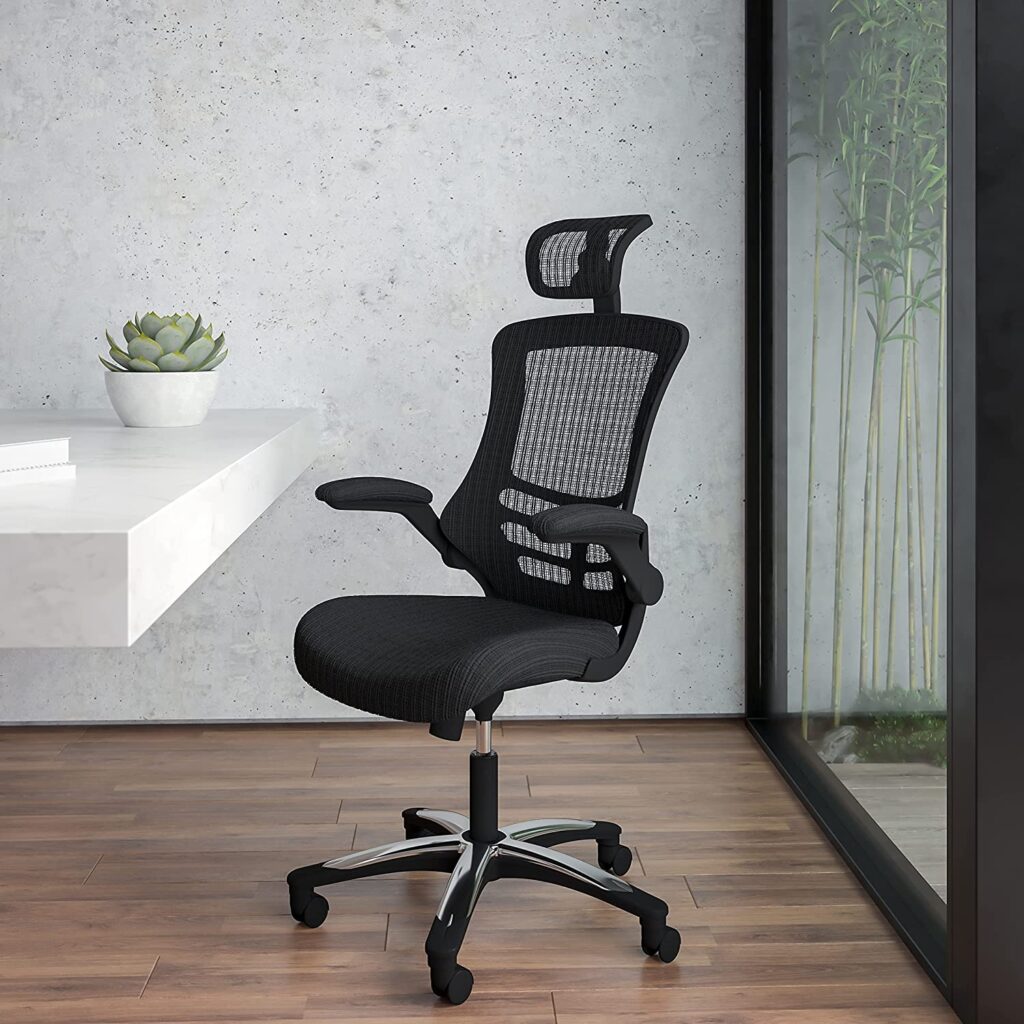 Flash Furniture High-Back Black Mesh Swivel Ergonomic Executive Best Office Chair for short person