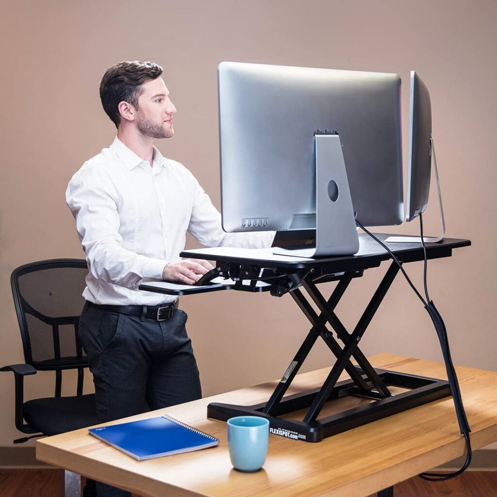 Flexispot standing desk converter for tall people