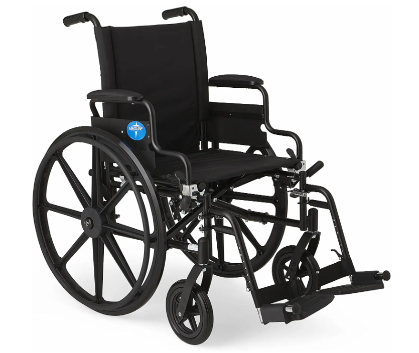 Medline Premium 18-inch seat chair with wheels for disabled