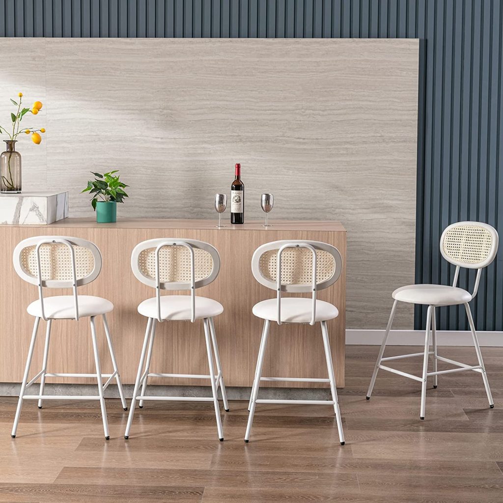 Soohoo set of 4 leather bar stools